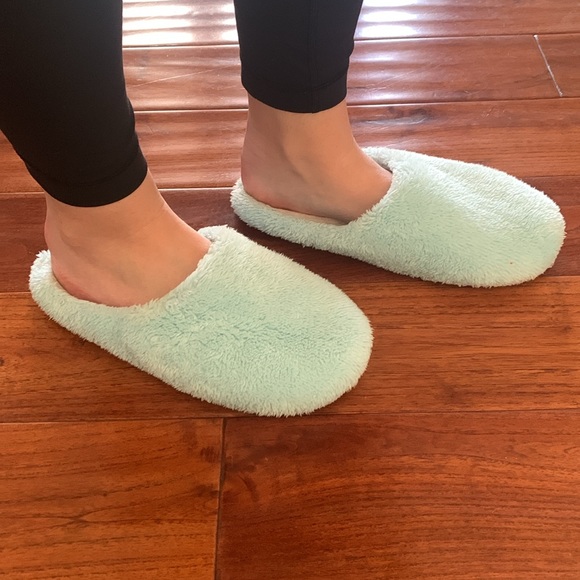 Dearfoams Signature Blue Chenille memory foam Women’s Slipper Bundle Size 9/10 - Picture 4 of 15